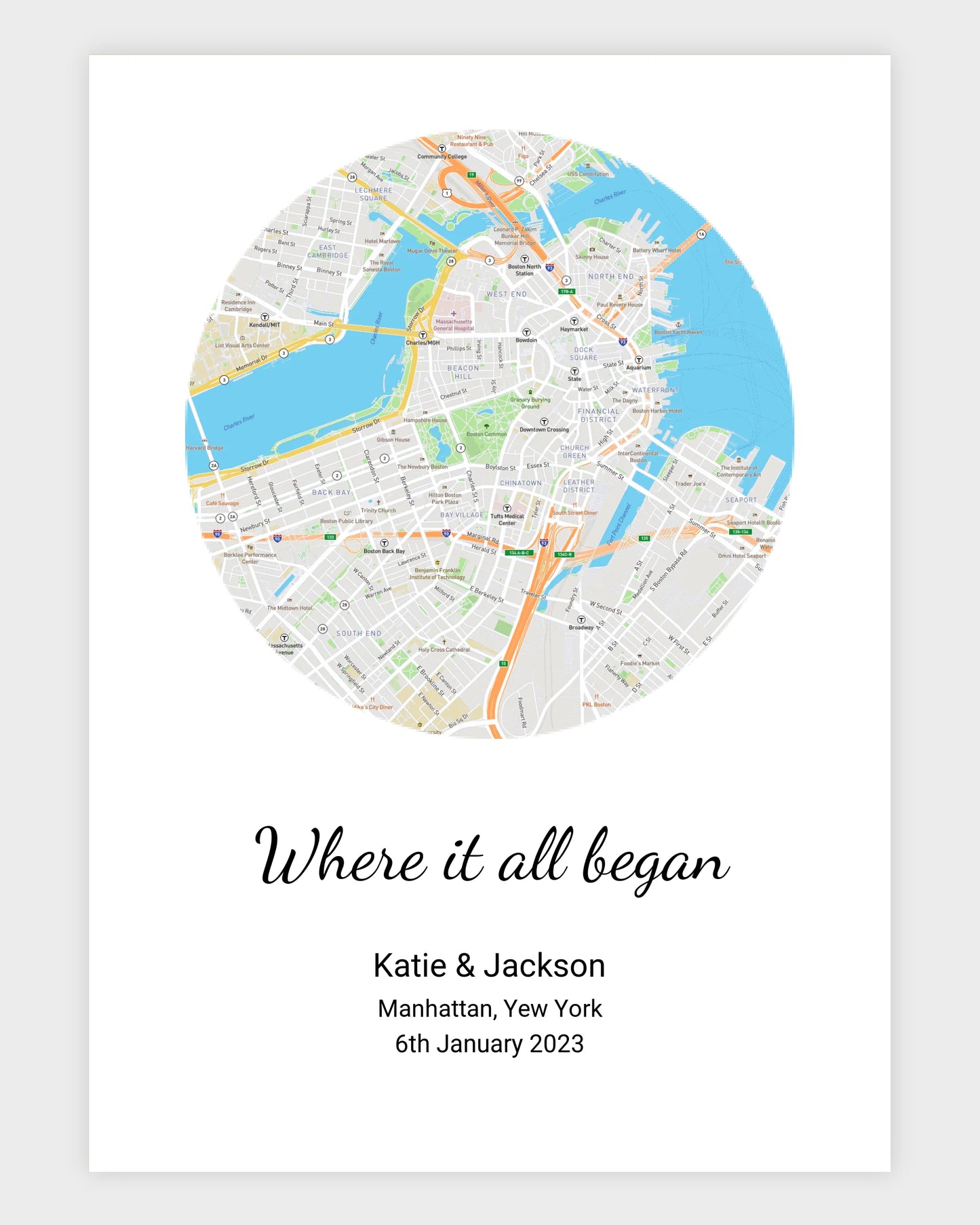 Where It All Began – A Timeless Reminder of Your Special Place 🗺️❤️