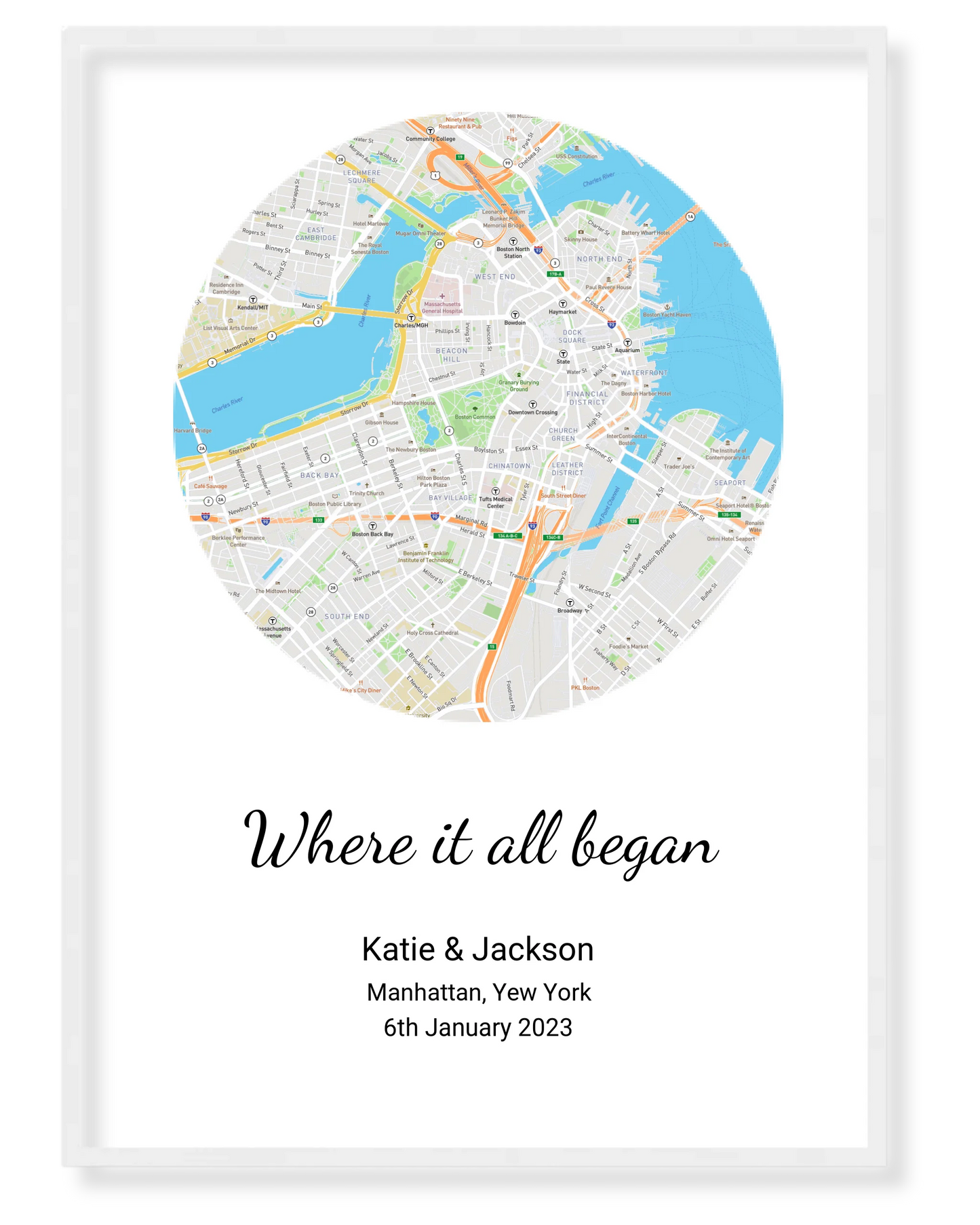 Where It All Began – A Timeless Reminder of Your Special Place 🗺️❤️