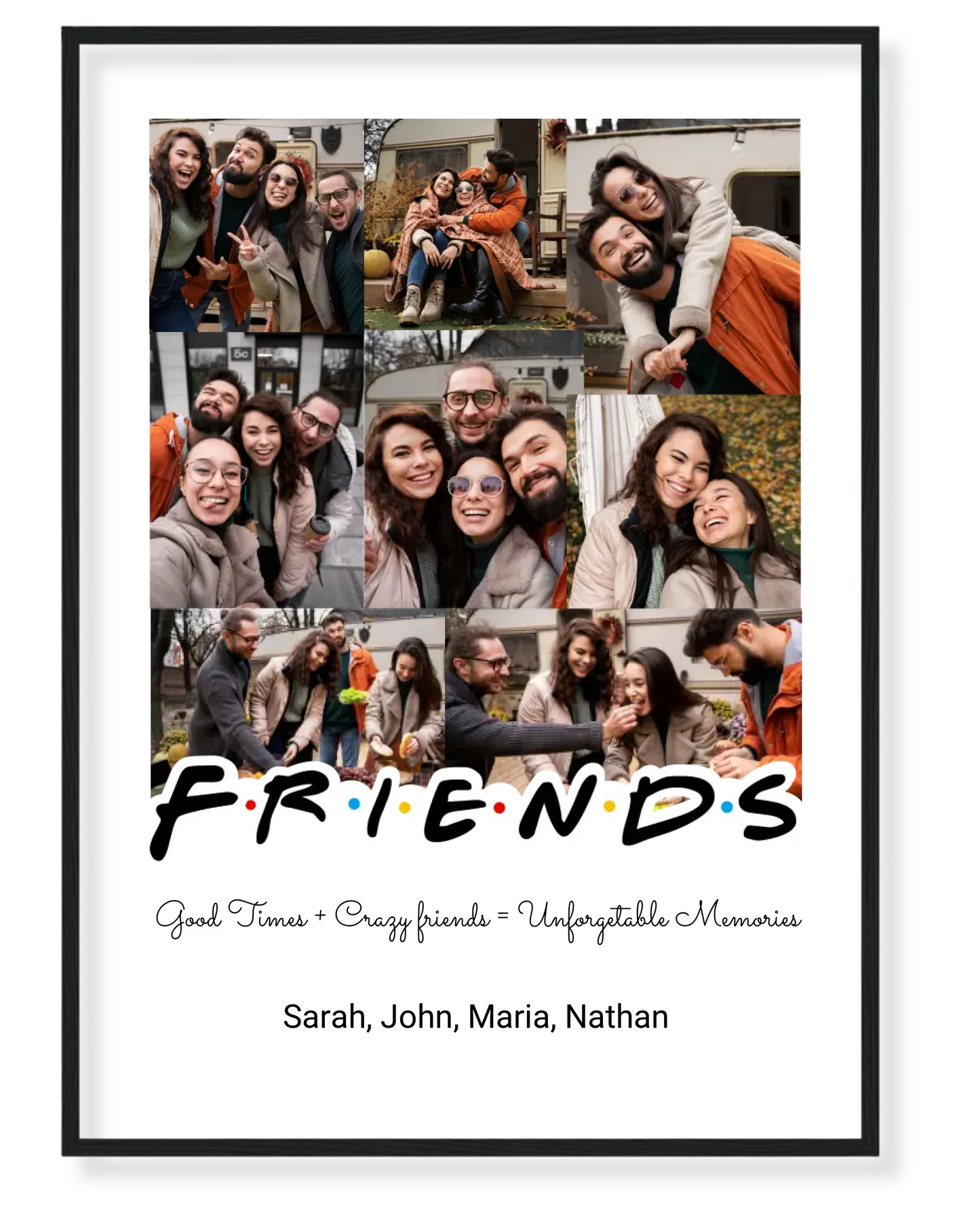 Personalized Friends Photo Collage – A Tribute to Unforgettable Moments 📸✨