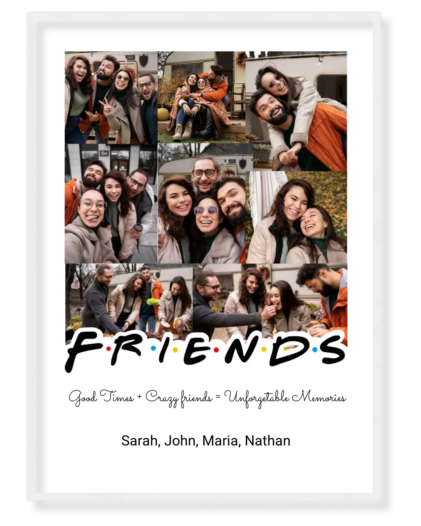 Personalized Friends Photo Collage – A Tribute to Unforgettable Moments 📸✨