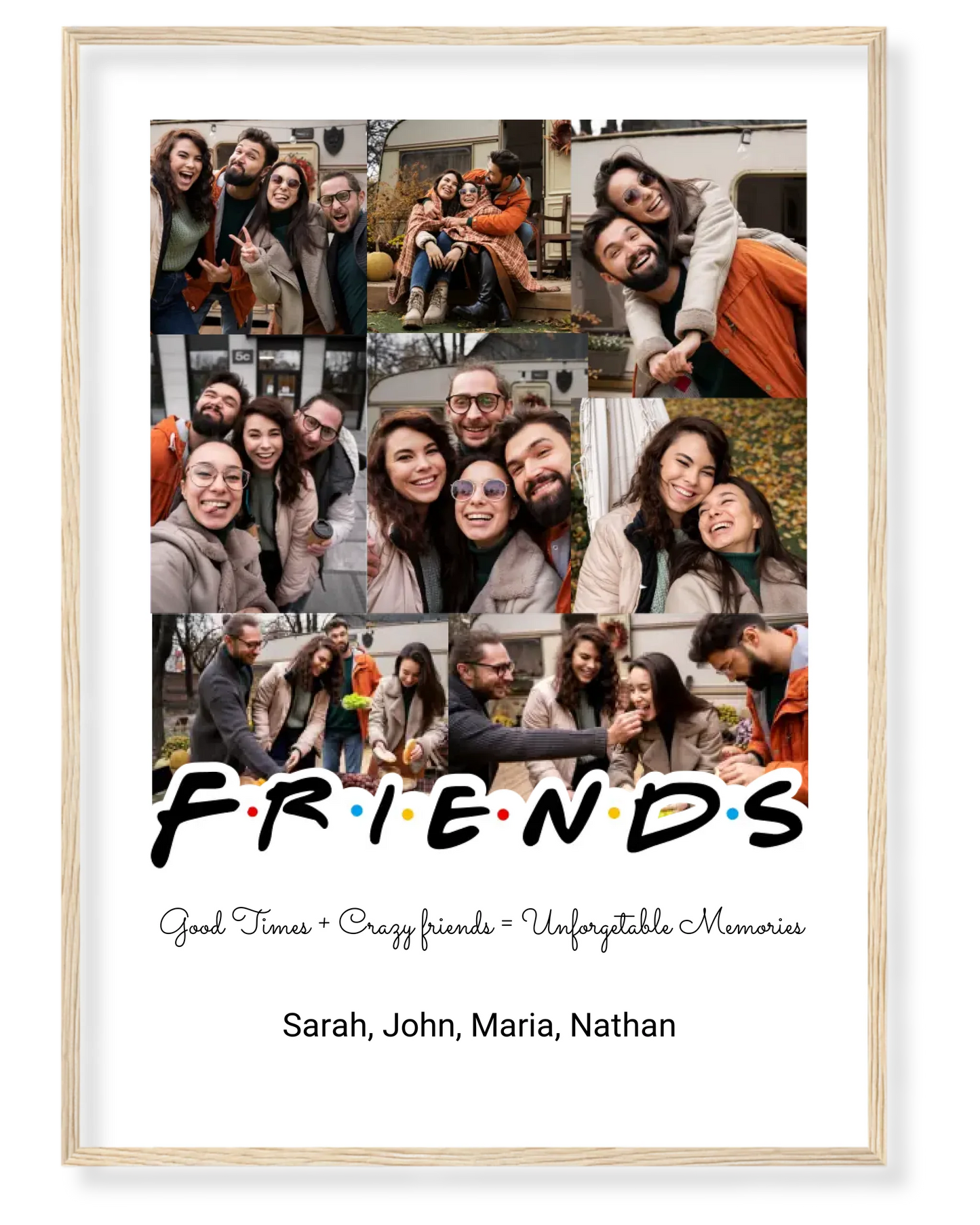 Personalized Friends Photo Collage – A Tribute to Unforgettable Moments 📸✨