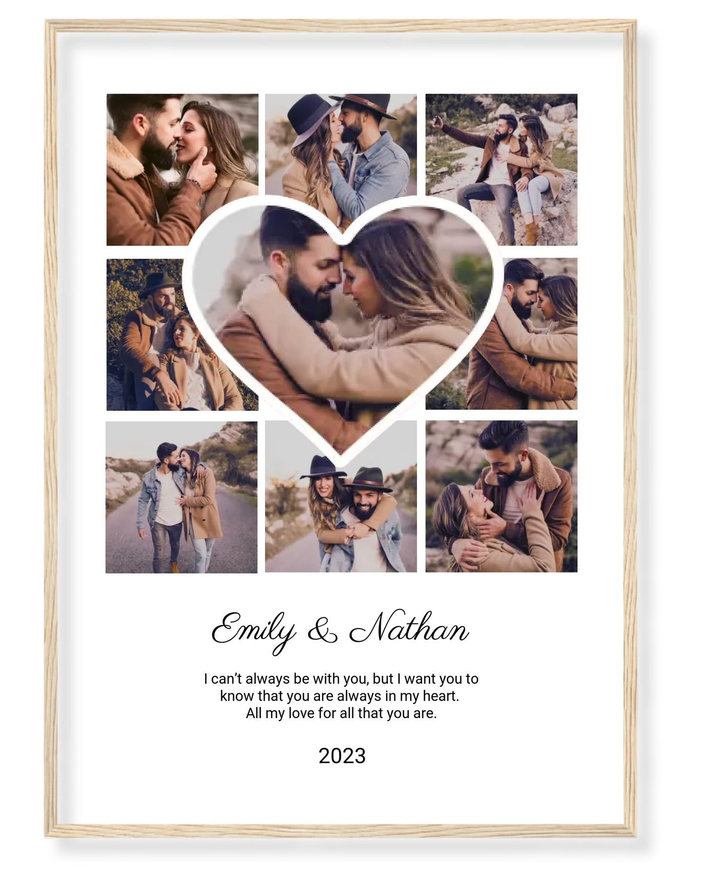 Personalized Heart Photo Collage – A Love Story in Nine Pictures ❤️📸