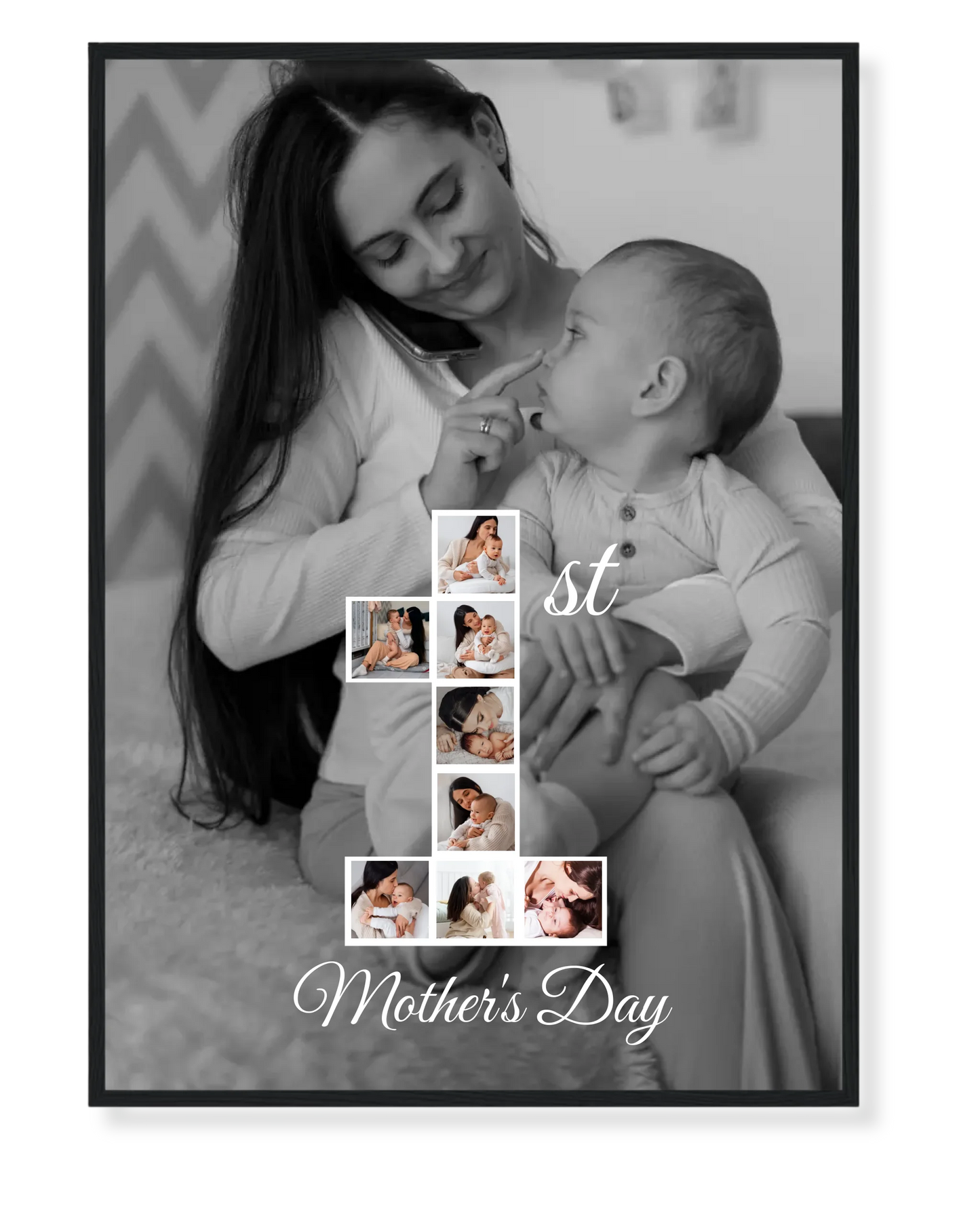 Personalized "1" Photo Collage – Celebrating Mom’s First Mother’s Day 💖👶