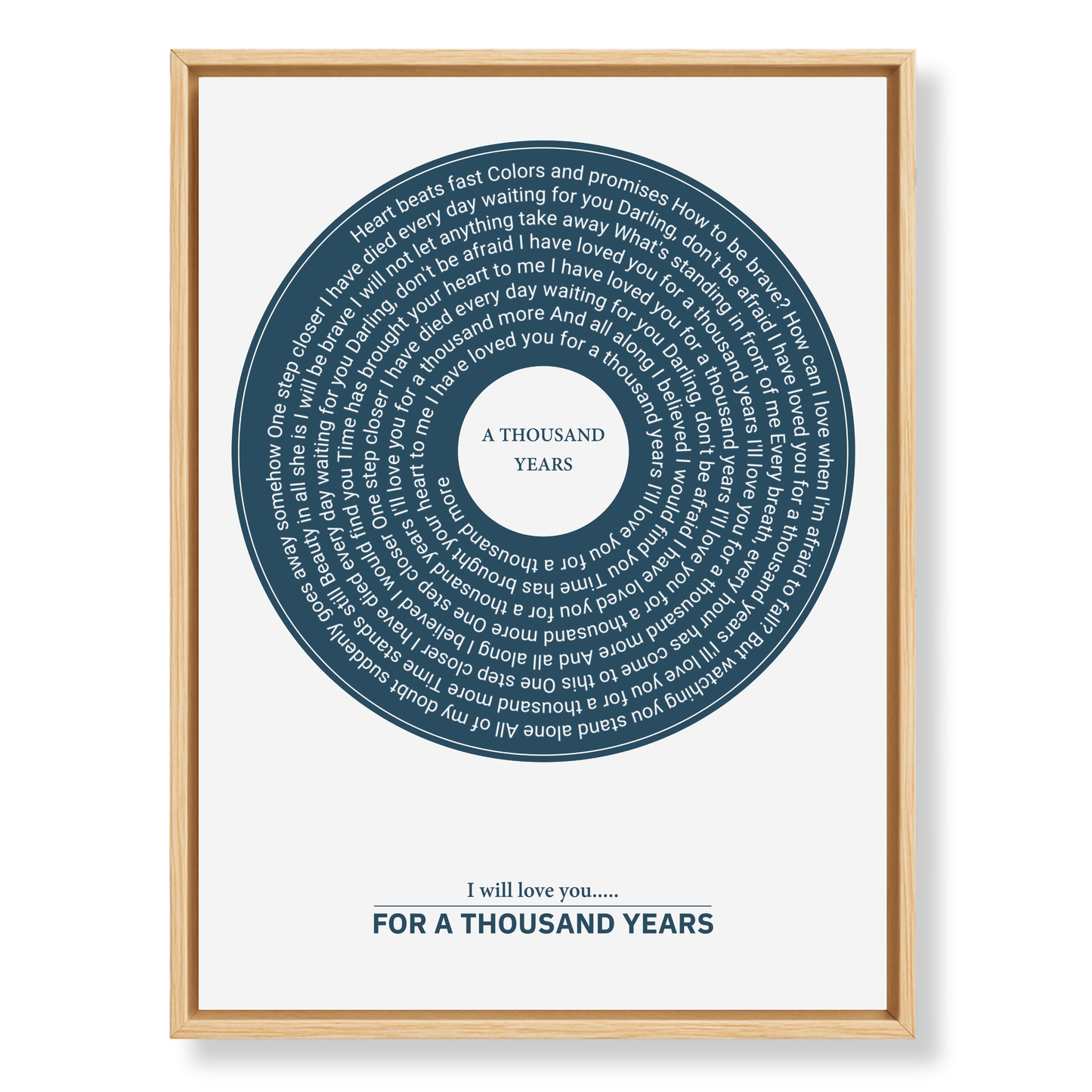 The Retro Song of Us — Colour Vinyl Spiral Lyrics Canvas