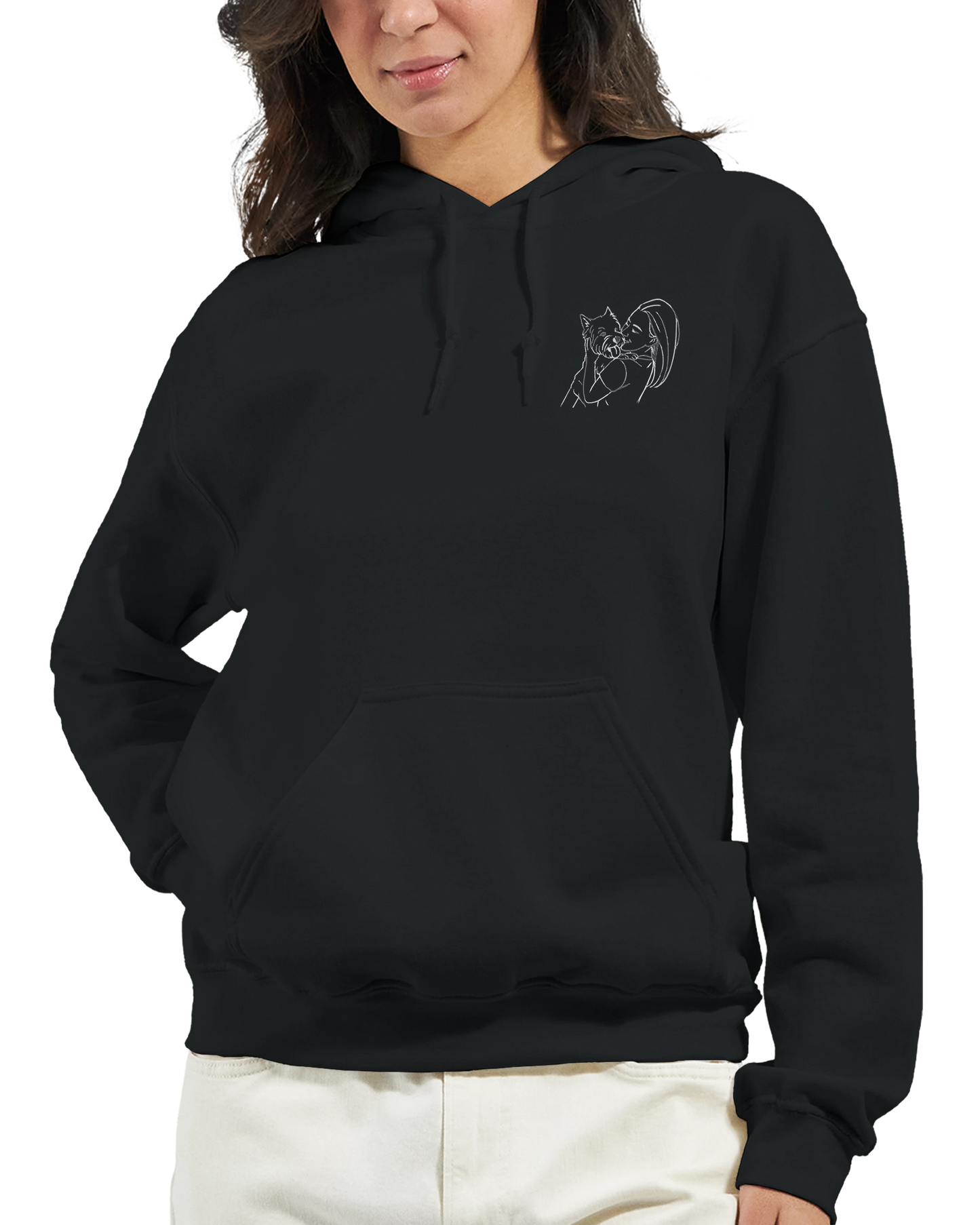 Stitch It to Me: Personalized Embroidered Line Art Hoodie
