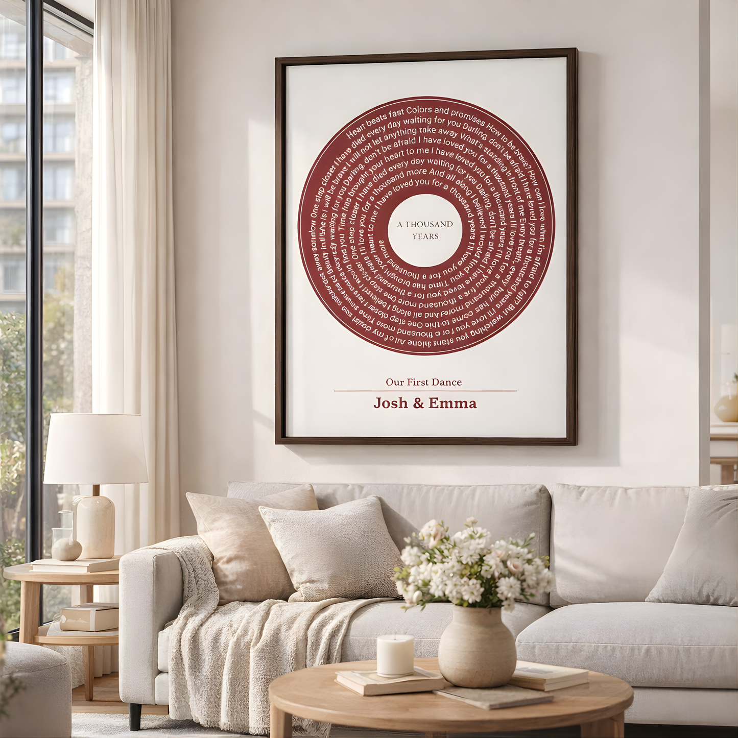 The Retro Song of Us — Colour Vinyl Spiral Lyrics Canvas