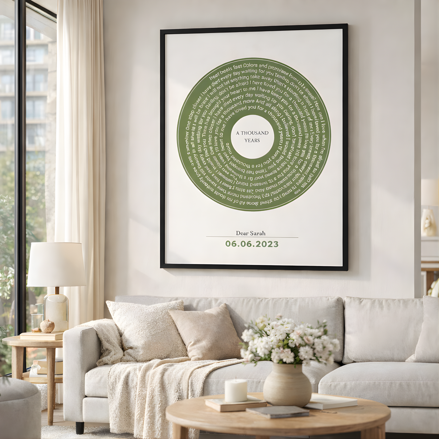 The Retro Song of Us — Colour Vinyl Spiral Lyrics Canvas