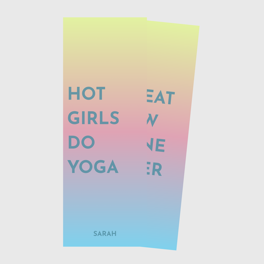 Trendy Rubber Yoga Mat - 'Hot Girls Do Yoga' - Fitness Essential, Home Workout, Gift for Yogis, Gym Gear, Stylish Exercise Mat
