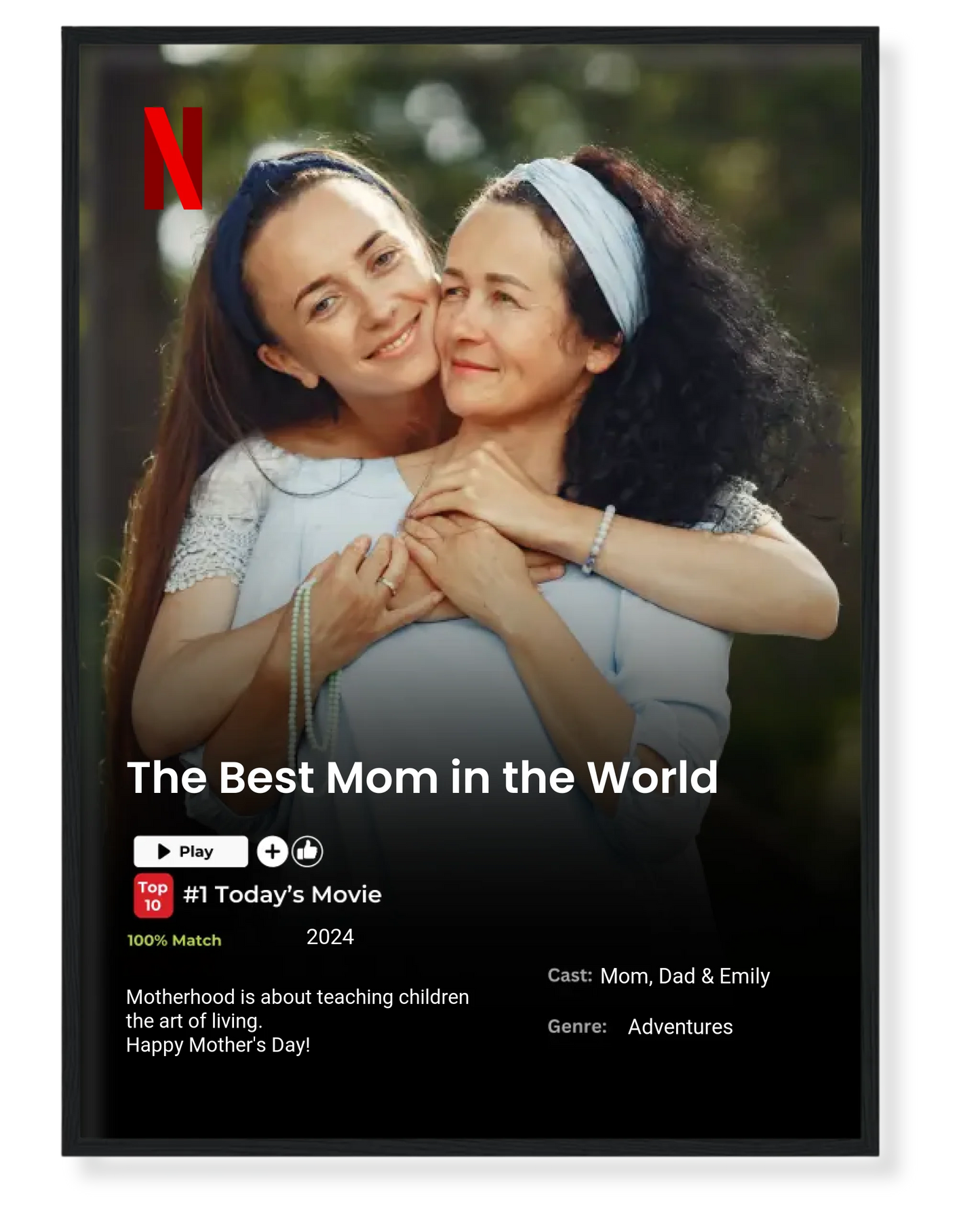 Personalized Netflix-Style Poster – "The Best Mom in the World" 🎬