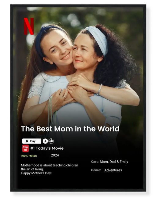 Personalized Netflix-Style Poster – "The Best Mom in the World" 🎬