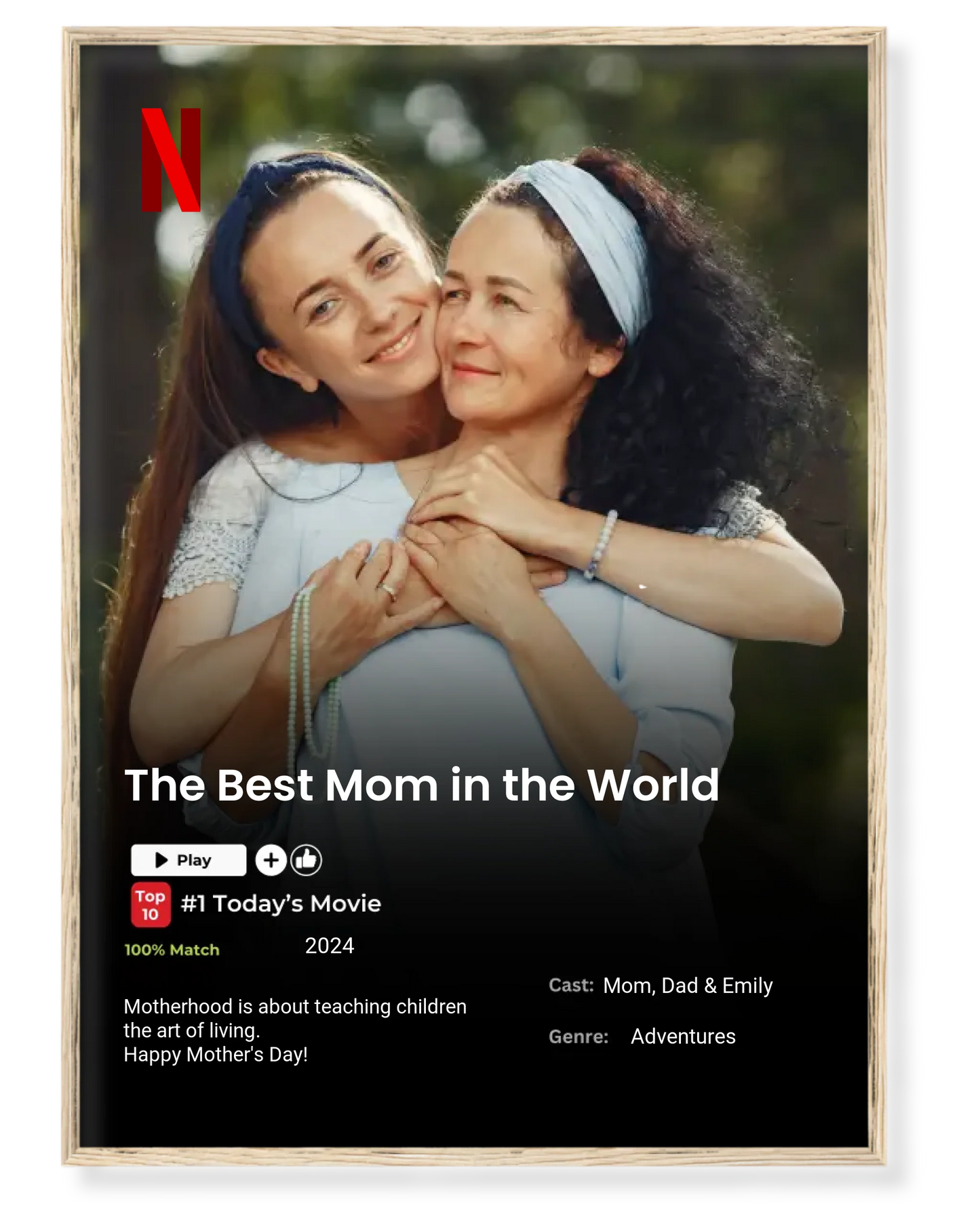 Personalized Netflix-Style Poster – "The Best Mom in the World" 🎬