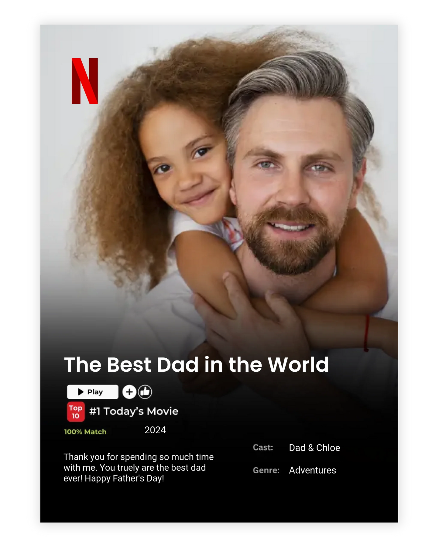 "The Best Dad in the World" 🎬- Personalized Netflix-Style Poster