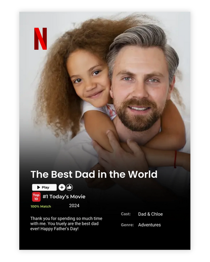 "The Best Dad in the World" 🎬- Personalized Netflix-Style Poster