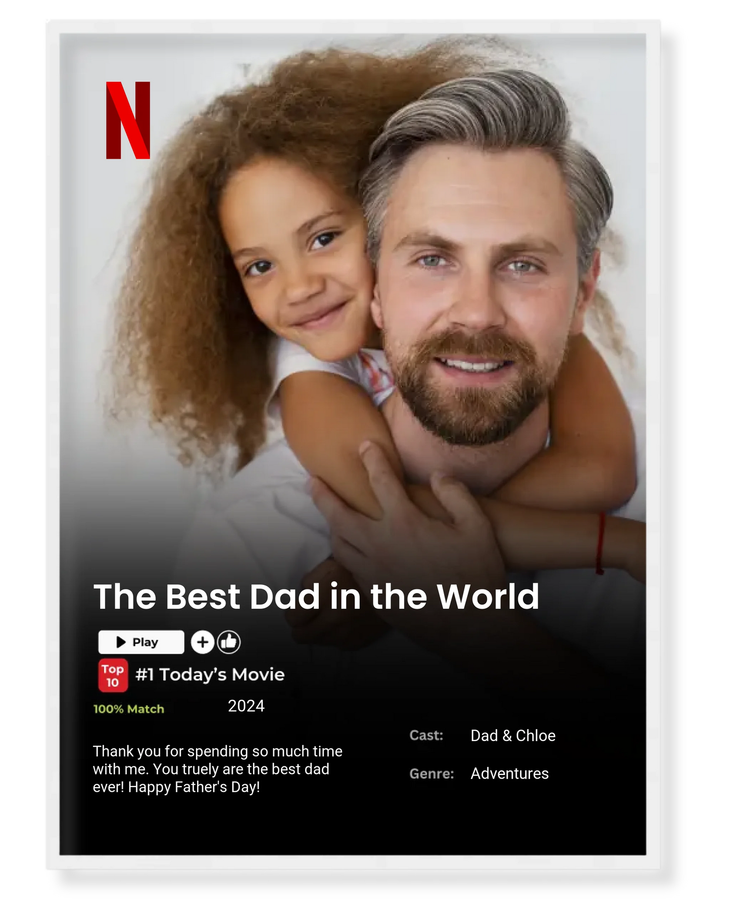 "The Best Dad in the World" 🎬- Personalized Netflix-Style Poster