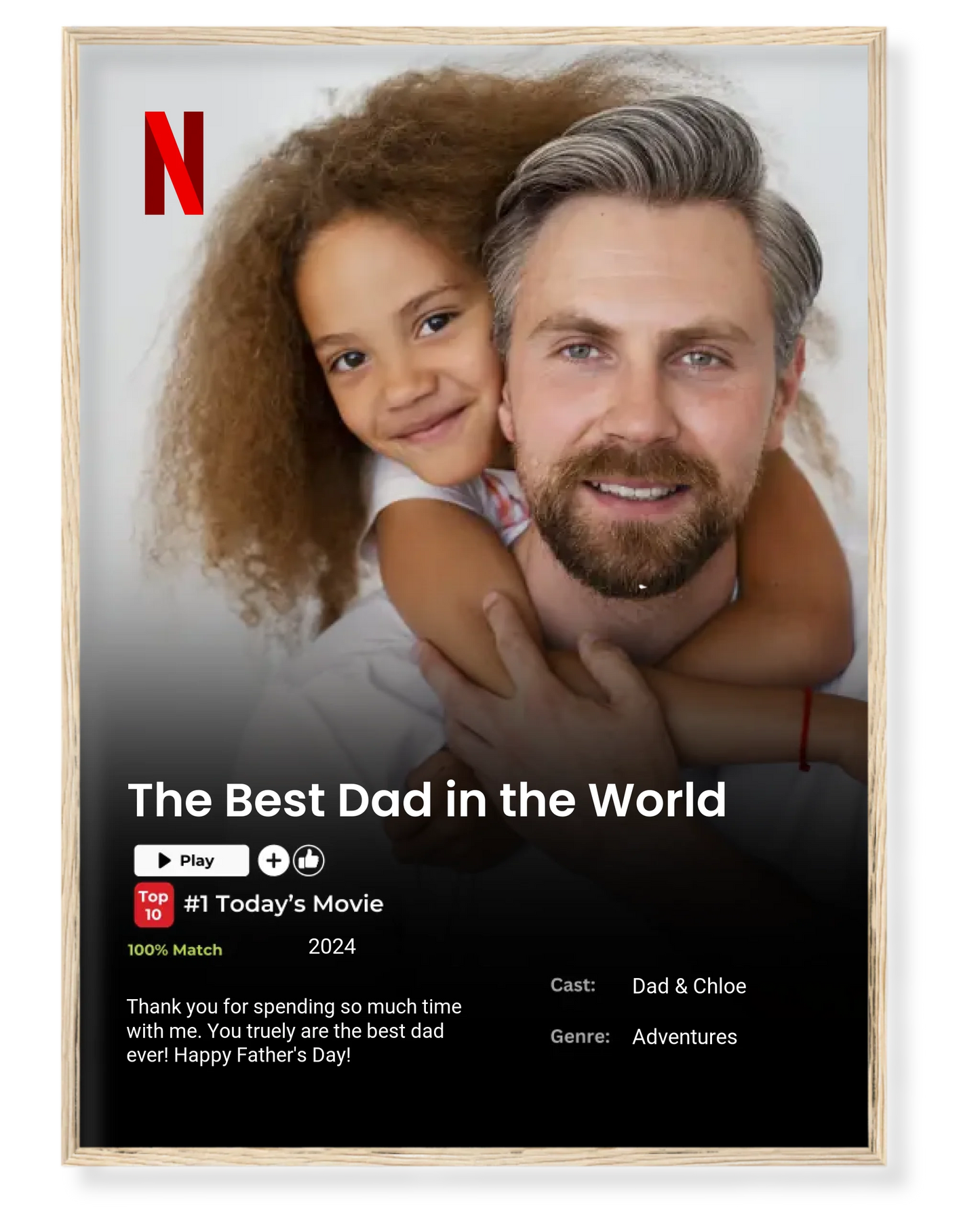 "The Best Dad in the World" 🎬- Personalized Netflix-Style Poster