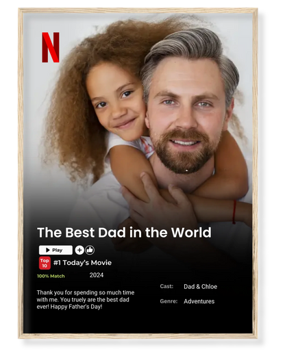 "The Best Dad in the World" 🎬- Personalized Netflix-Style Poster