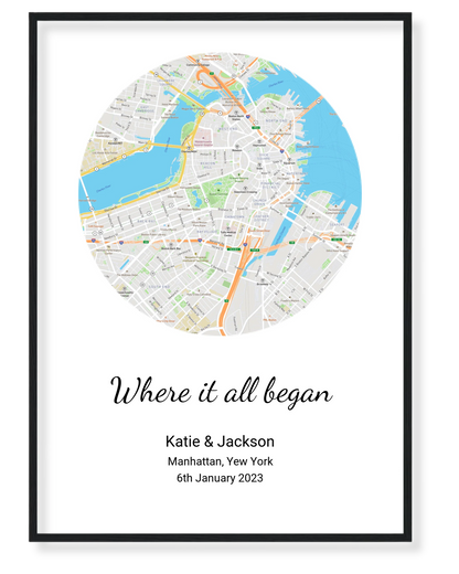 Where It All Began – A Timeless Reminder of Your Special Place 🗺️❤️