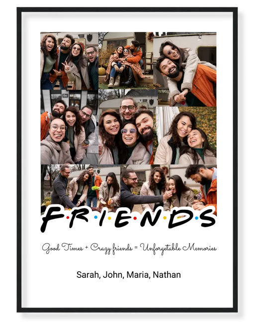 Personalized Friends Photo Collage – A Tribute to Unforgettable Moments 📸✨