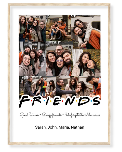 Personalized Friends Photo Collage – A Tribute to Unforgettable Moments 📸✨
