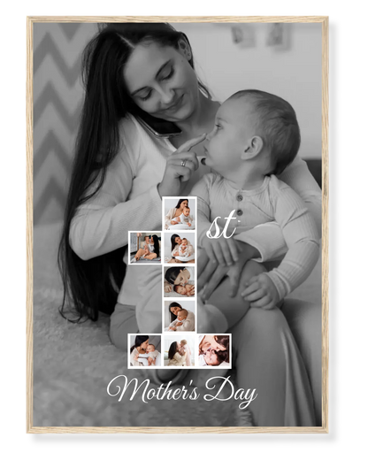 Personalized "1" Photo Collage – Celebrating Mom’s First Mother’s Day 💖👶