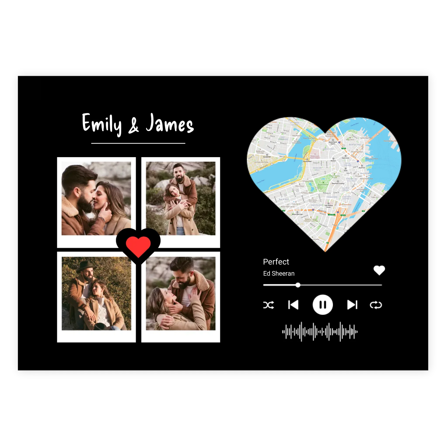 Photo Collage, Spotify & Map