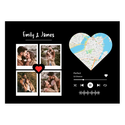 Photo Collage, Spotify & Map