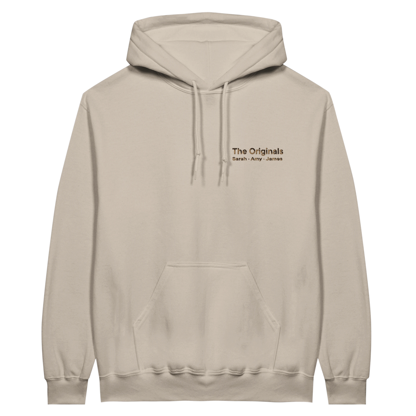 Custom Friends Hoodie — Inner Circle Minimalist Embroidery