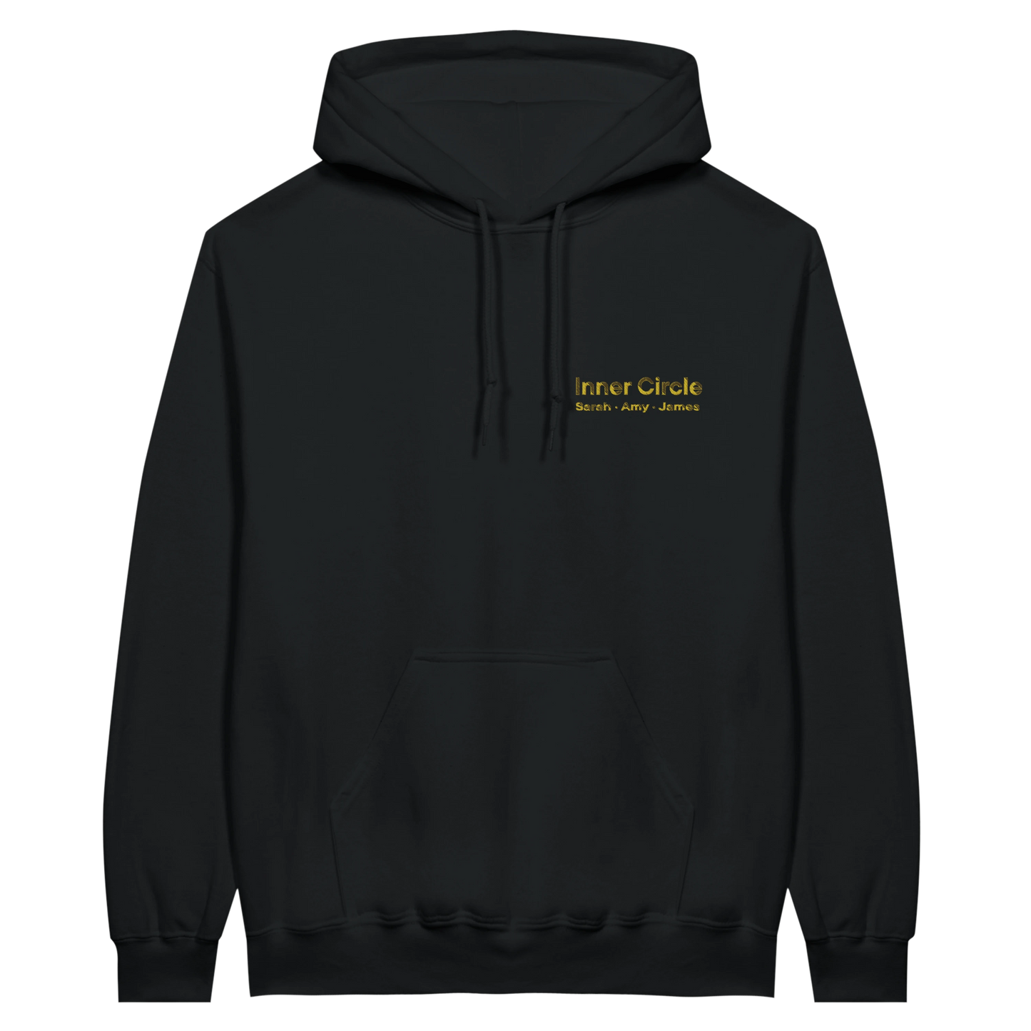 Custom Friends Hoodie — Inner Circle Minimalist Embroidery