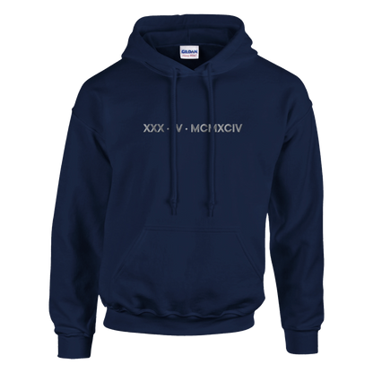 Personalized Embroidered Hoodie – Special Date in Roman Numerals