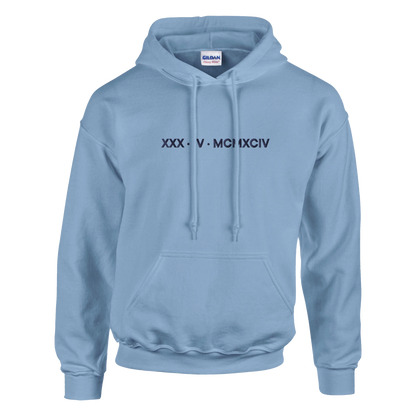Personalized Embroidered Hoodie – Special Date in Roman Numerals