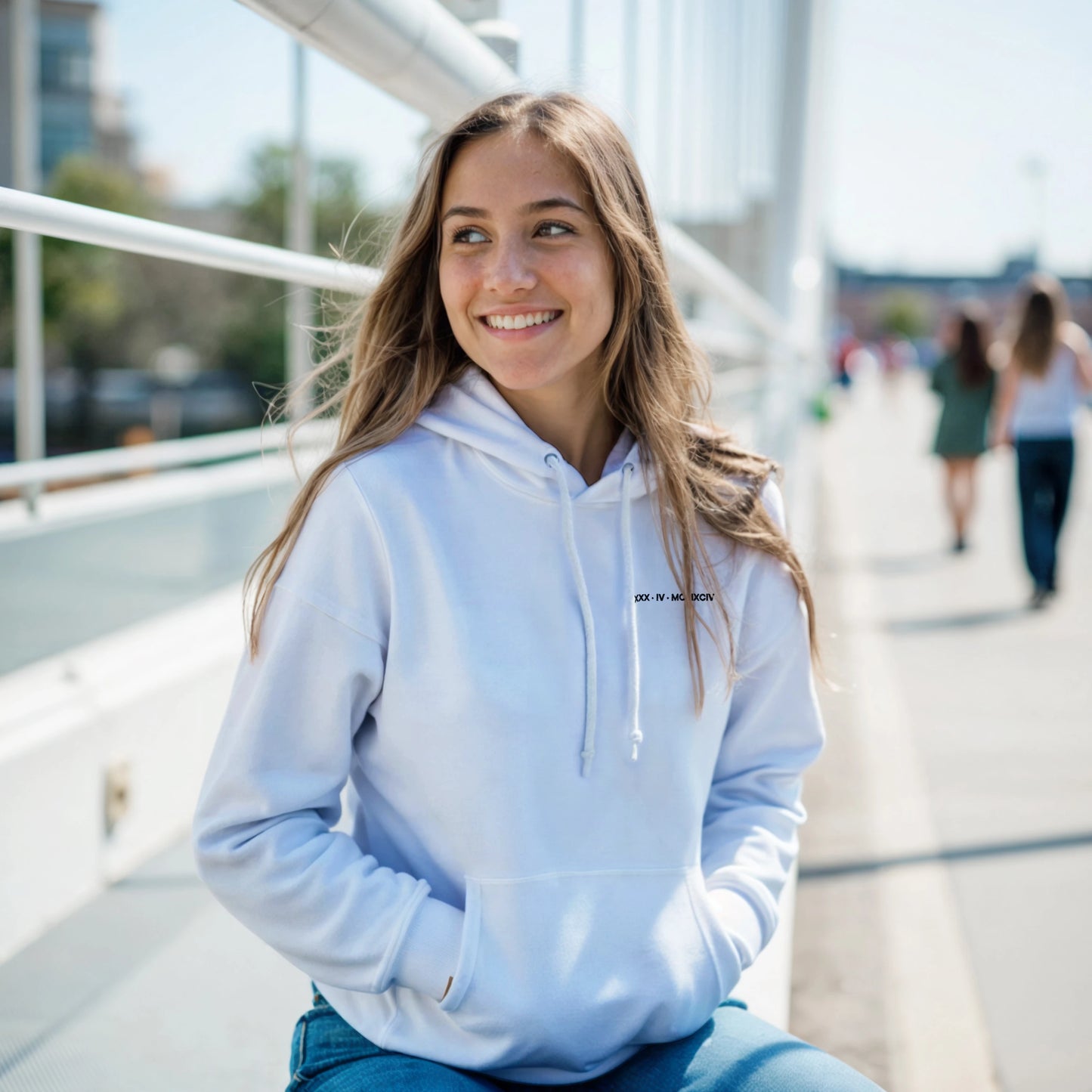 Custom Embroidered Hoodie – Special Date in Roman Numerals