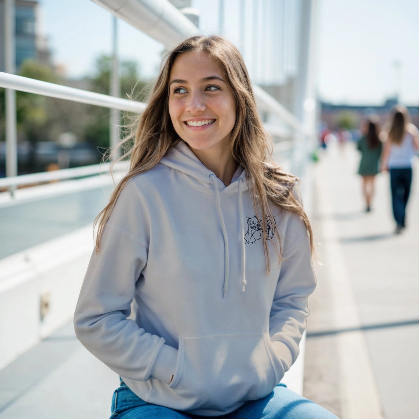Stitch It to Me: Personalized Embroidered Line Art Hoodie