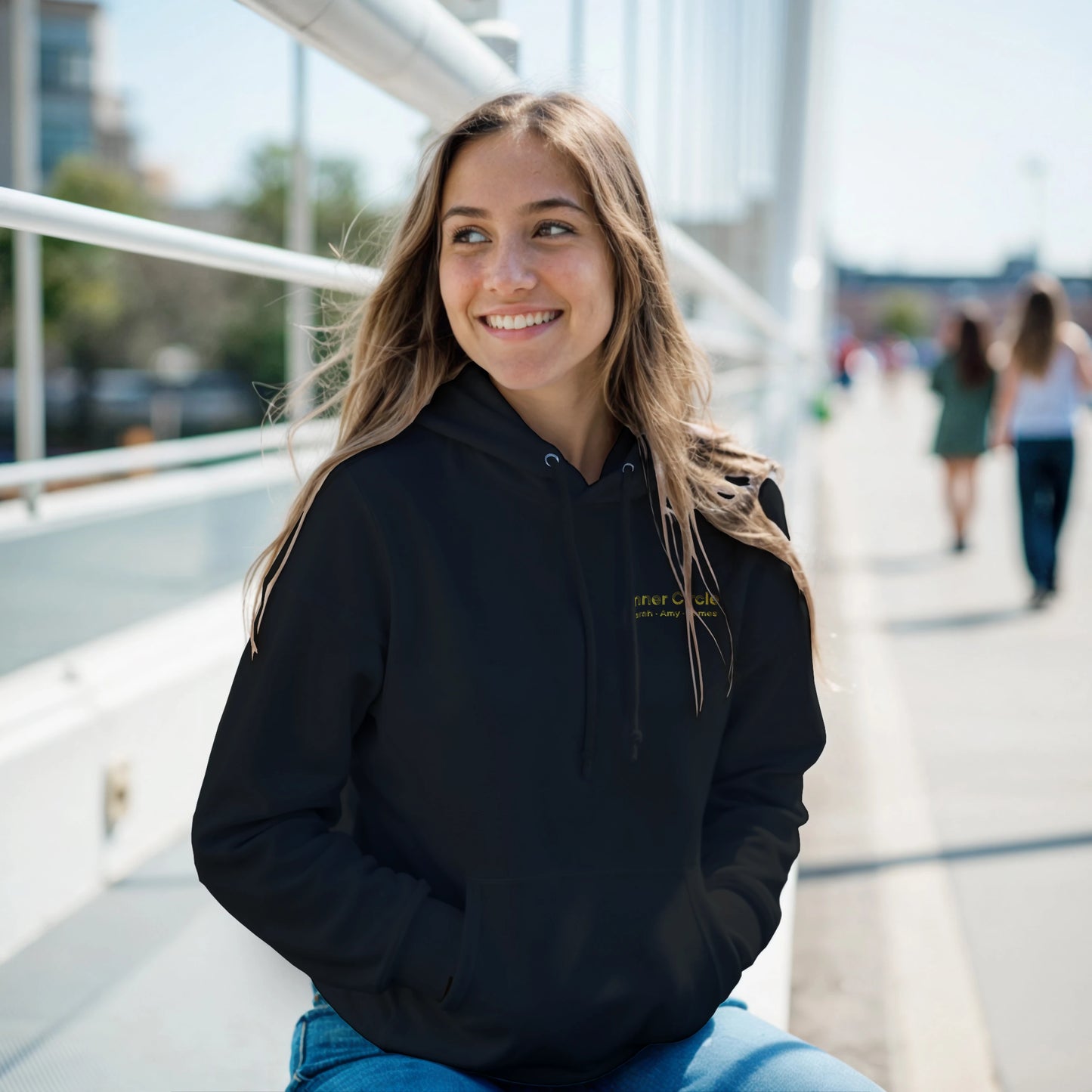 Custom Friends Hoodie — Inner Circle Minimalist Embroidery