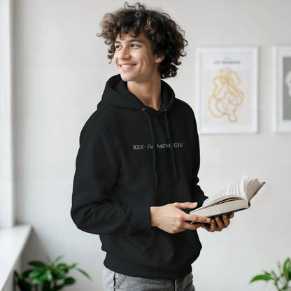 Personalized Embroidered Hoodie – Special Date in Roman Numerals