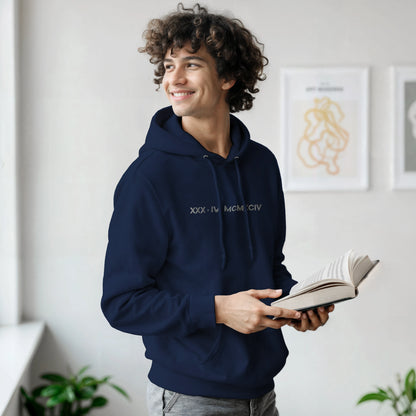Personalized Embroidered Hoodie – Special Date in Roman Numerals