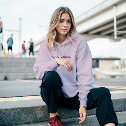 Personalized Embroidered Hoodie – Special Date in Roman Numerals