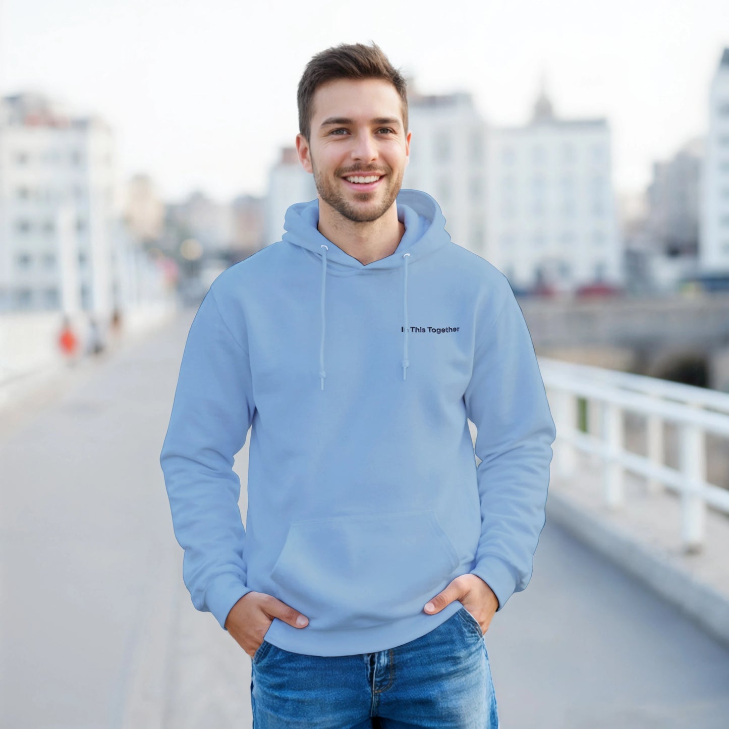 Quiet Luxury Couples Hoodie — Custom Minimalist Embroidery (You & I / Always Us / Forevermore)