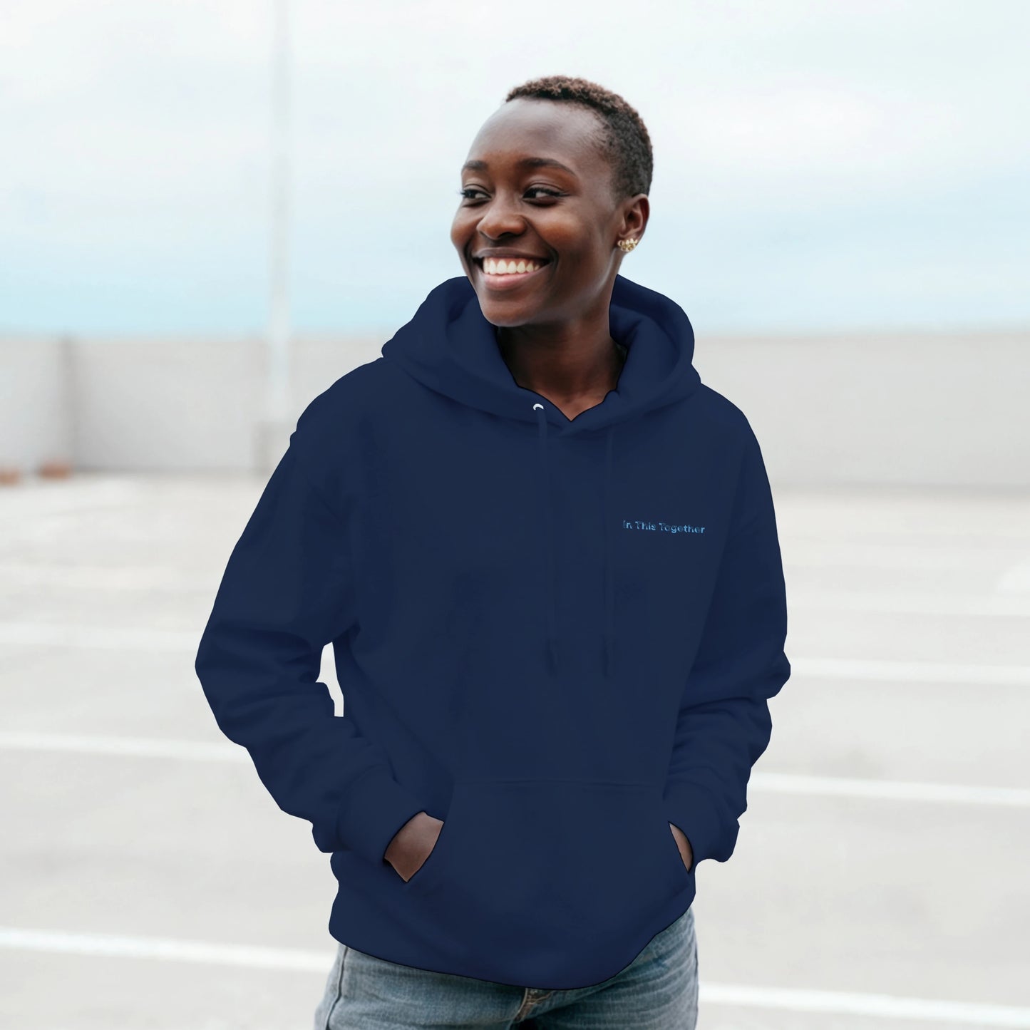 Quiet Luxury Couples Hoodie — Custom Minimalist Embroidery (You & I / Always Us / Forevermore)