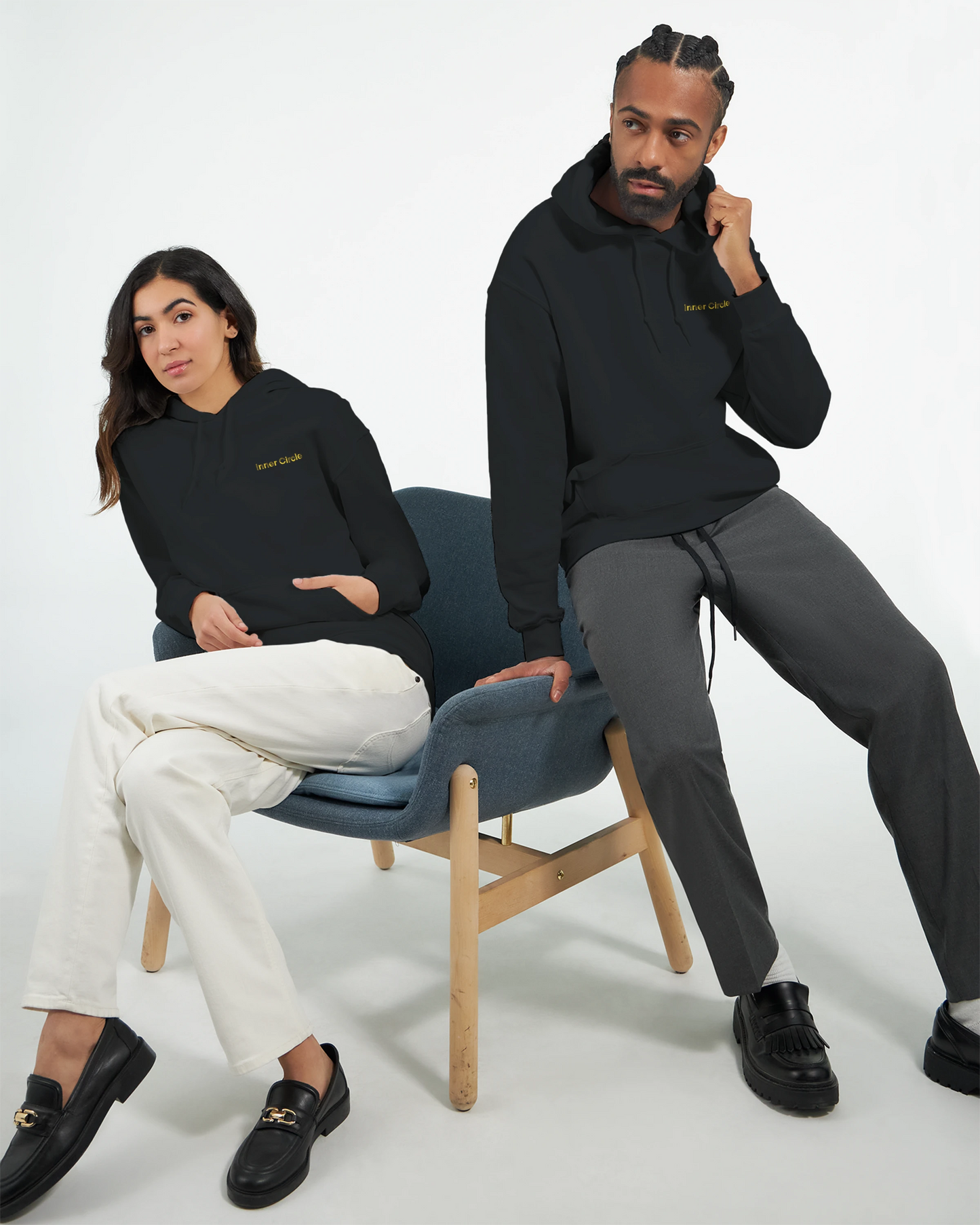 Custom Friends Hoodie — Inner Circle Minimalist Embroidery