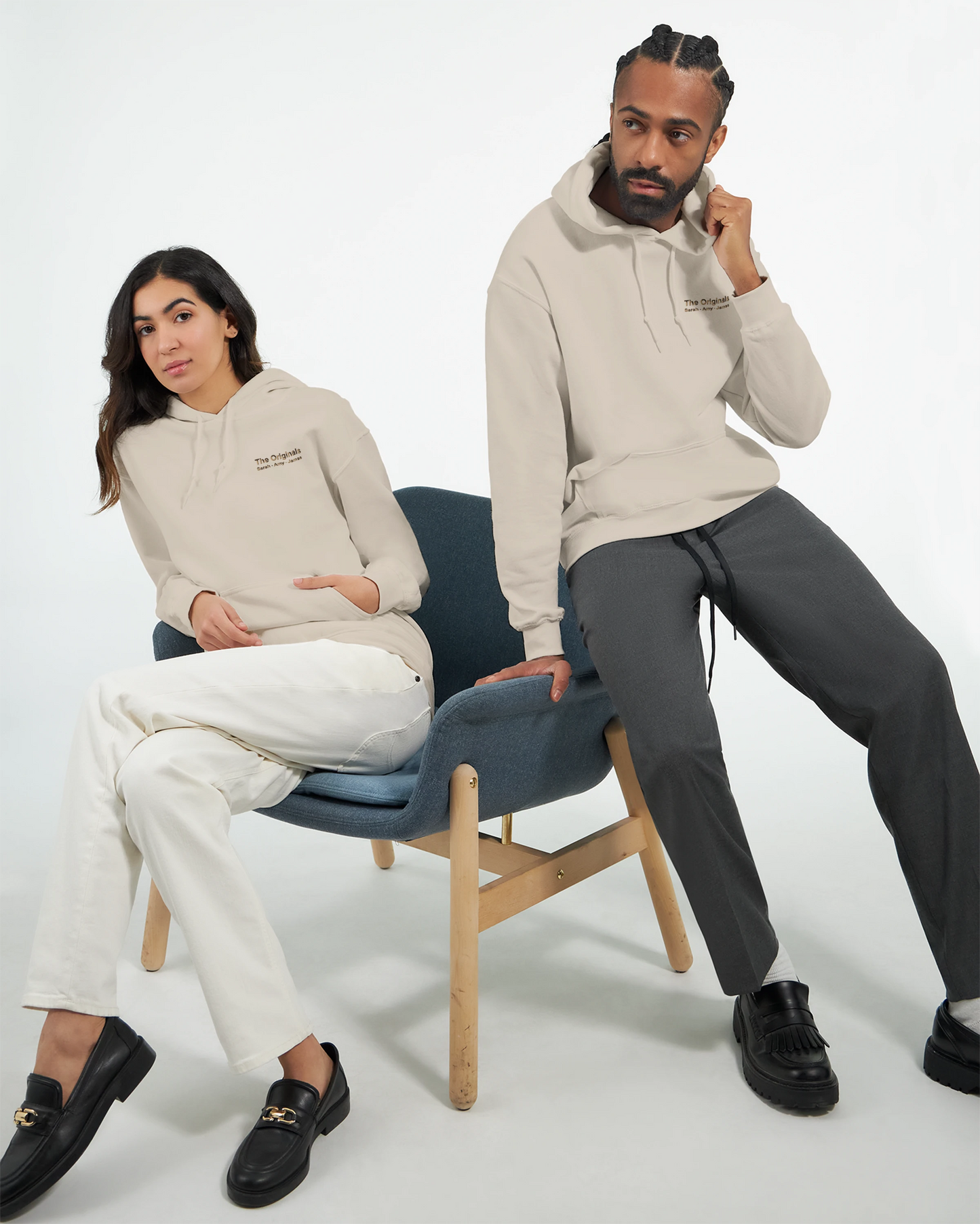 Custom Friends Hoodie — Inner Circle Minimalist Embroidery