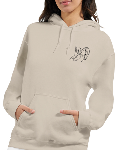 Stitch It to Me: Personalized Embroidered Line Art Hoodie