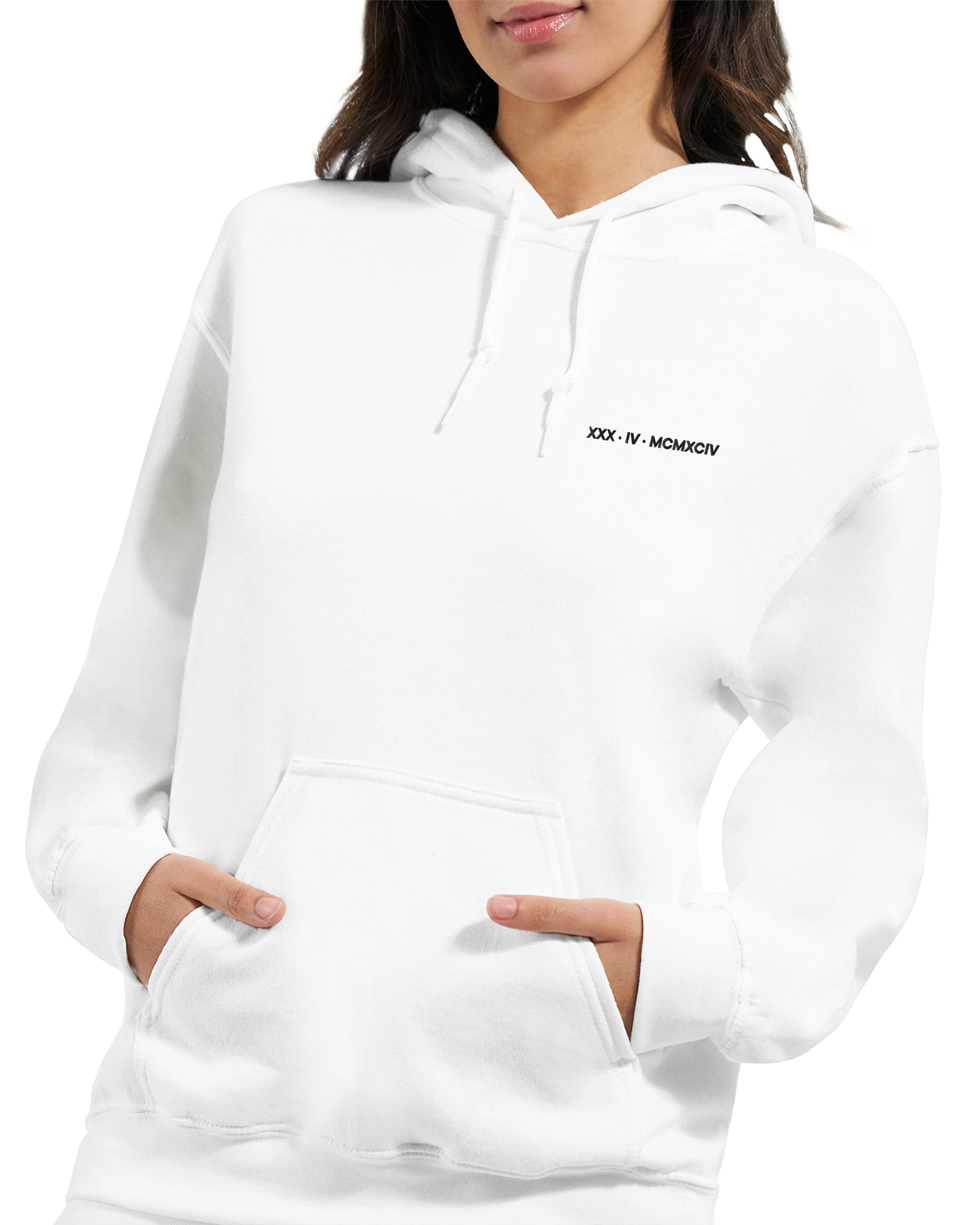 Custom Embroidered Hoodie – Special Date in Roman Numerals