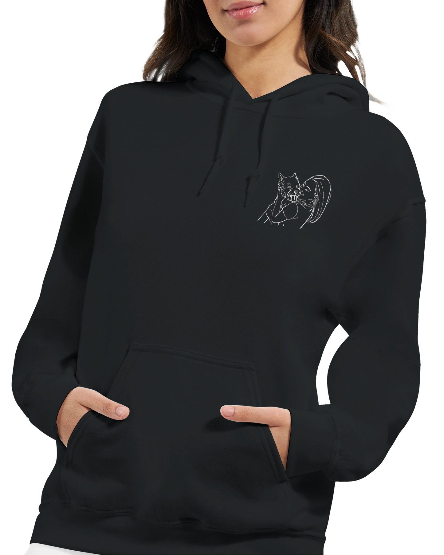 Stitch It to Me: Personalized Embroidered Line Art Hoodie