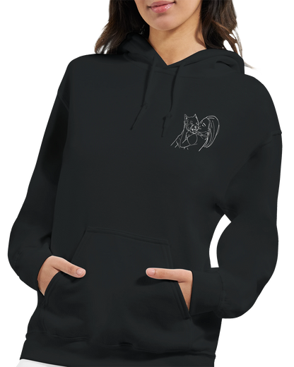 Stitch It to Me: Personalized Embroidered Line Art Hoodie