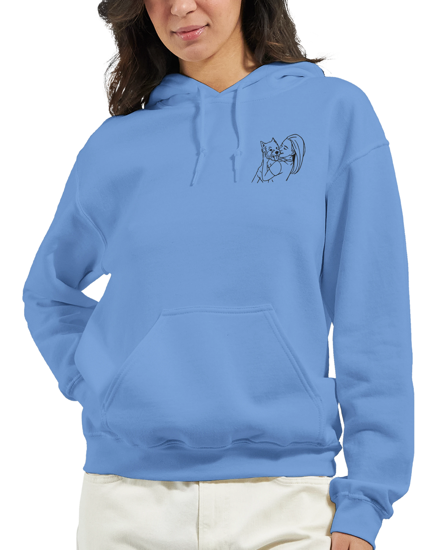 Stitch It to Me: Personalized Embroidered Line Art Hoodie