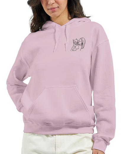 Stitch It to Me: Personalized Embroidered Line Art Hoodie