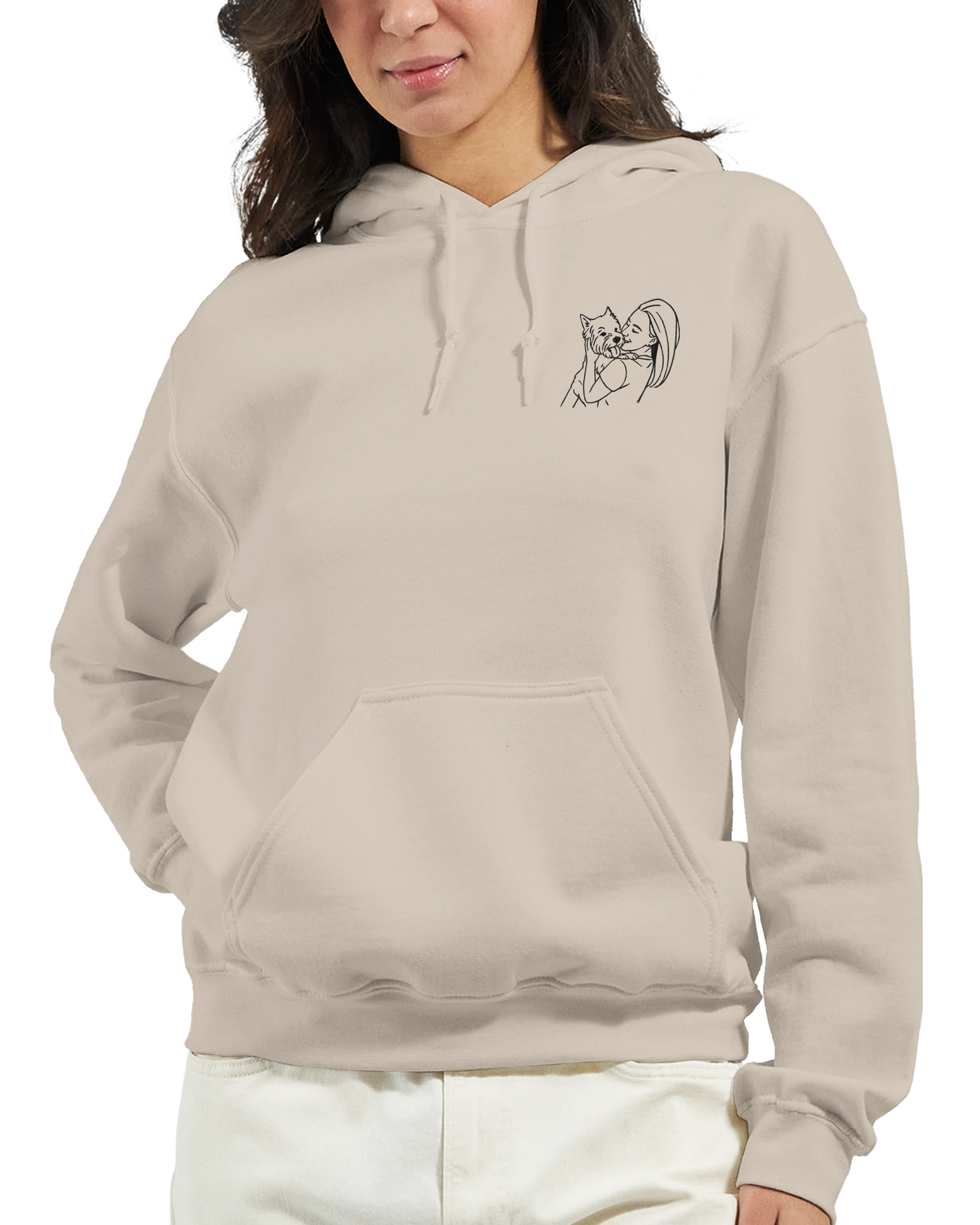 Stitch It to Me: Personalized Embroidered Line Art Hoodie