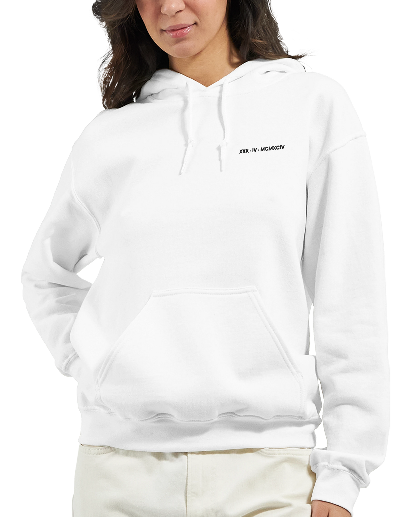 Custom Embroidered Hoodie – Special Date in Roman Numerals