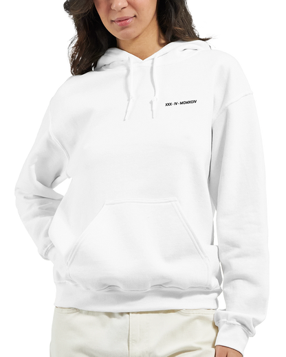 Custom Embroidered Hoodie – Special Date in Roman Numerals