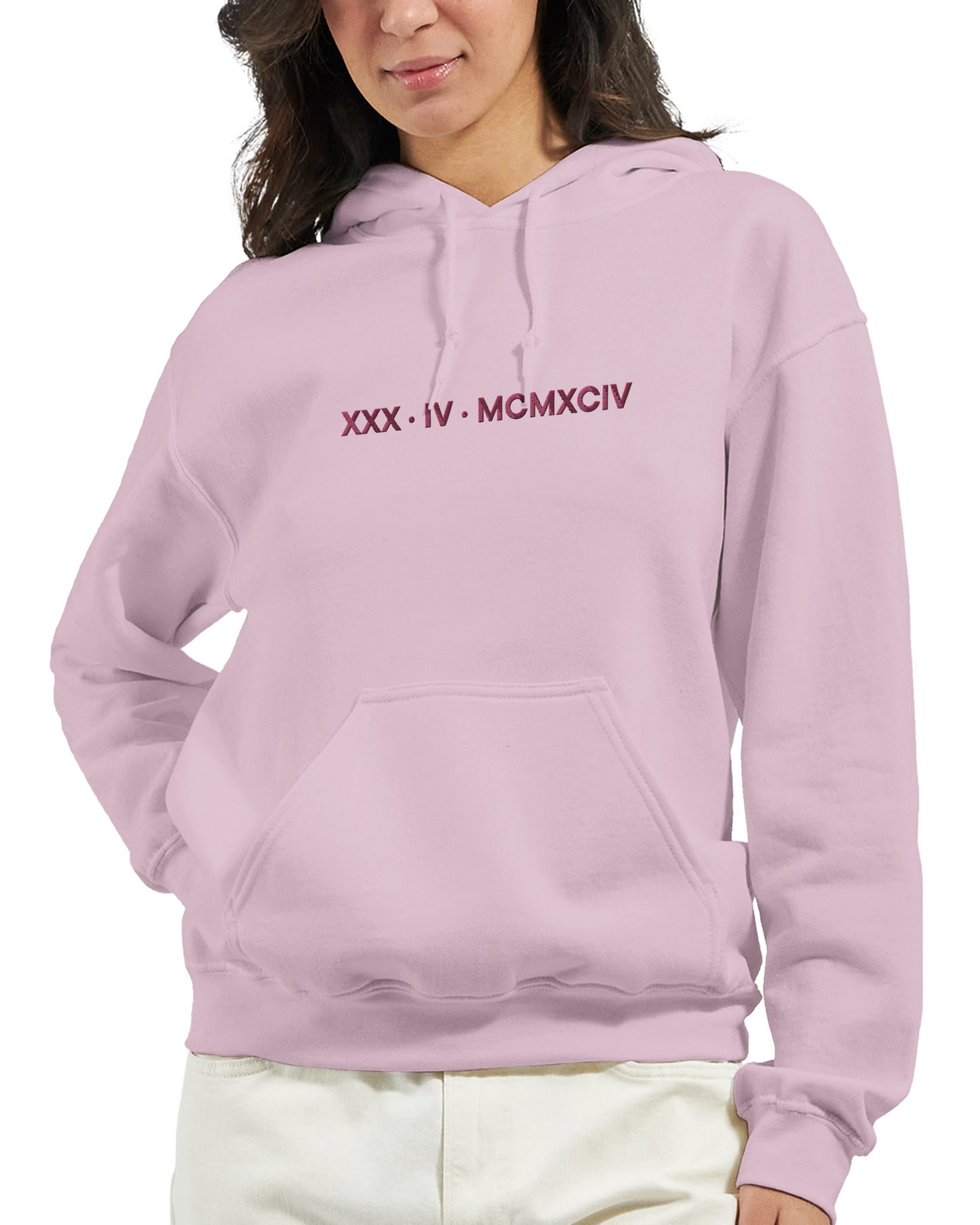 Personalized Embroidered Hoodie – Special Date in Roman Numerals